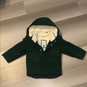 GAP Dark Green Hooded Puffer Jacket